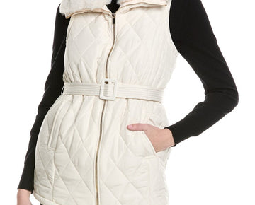 Anne Klein womens Quilted Vest, l, White Size L MSRP $119
