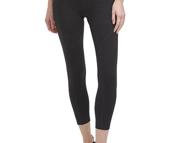 DKNY Sport Women's Multi-Stripe Elastic Leggings Black Size L MSRP $60