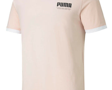 Puma Men's Summer Court Elevated Crew Neck Graphic T-Shirt Pink Size S