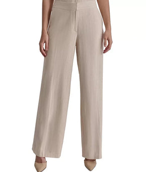 DKNY Womens Mid-Rise Wide-Leg Full Parchment Beige Size 18 MSRP $109