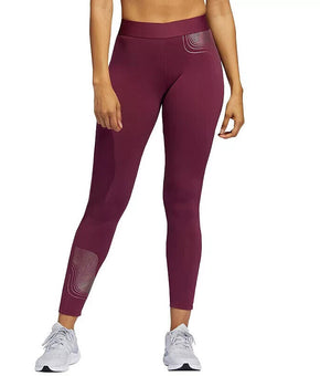adidas Women's Badge of Sports Leggings Red Size L MSRP $45