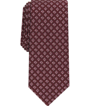 Alfani Men's Hill Geometric Necktie Purple Maroon MSRP $55