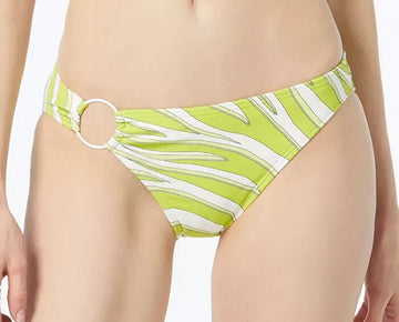 Michael Kors Women Logo-Ring High-Leg Bikini Bottoms Green Lime Size M MSRP $66