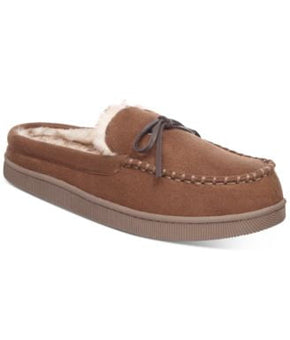 Club Room Mens Slip-On Moccasin Slippers, Brown Size S