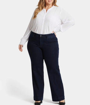 NYDJ Plus Size Teresa Trouser Jeans Dark Blue Size 18 Inseam 33" MSRP $119