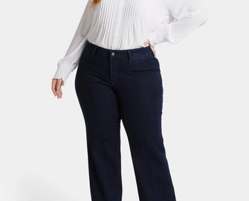 NYDJ Plus Size Teresa Trouser Jeans Dark Blue Size 18 Inseam 33" MSRP $119