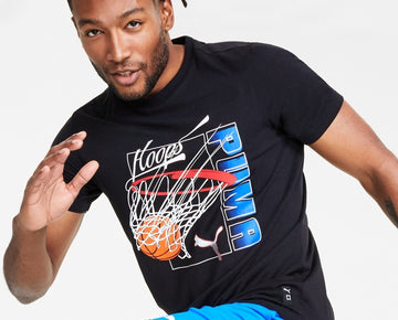 Puma Men's Swished Regular-Fit Logo Graphic T-Shirt Black Size S MSRP $25