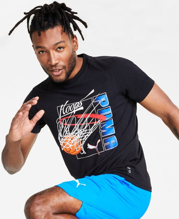 Puma Men's Swished Regular-Fit Logo Graphic T-Shirt Black Size S MSRP $25