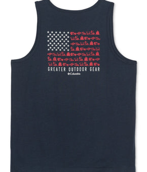 Columbia Mens Regular fit Sleeveless Graphic Tank Top Shirt Large Blue Solid