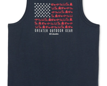 Columbia Mens Regular fit Sleeveless Graphic Tank Top Shirt Large Blue Solid