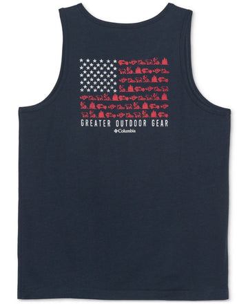 Columbia Mens Regular fit Sleeveless Graphic Tank Top Shirt Large Blue Solid