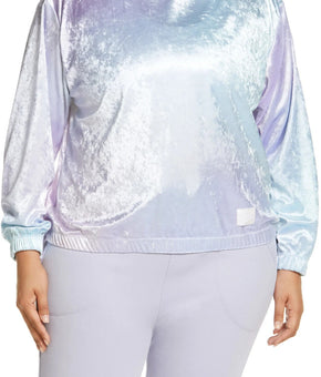 Nike Women's Plus Size Sportswear Femme Velour Hoodie Green Purple 1X MSRP $70