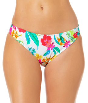 Salt + Cove Juniors' Hibiscus Print Hipster Bikini Bottoms Size XL White