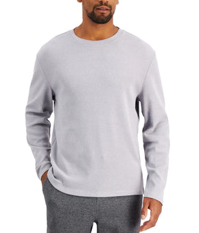 Alfani Men's Textured Crewneck Shirt Gray Size XXL
