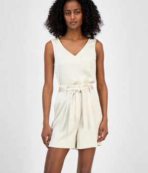 Anne Klein Women's Paper Bag Waist Shorts Parchment Ivory Size 6 MSRP $79