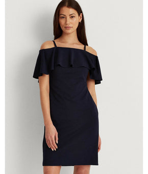 Lauren Ralph Lauren Crepe Cocktail Dress womens navy blue Size 10 MSRP $155