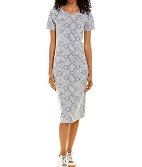 CHASER Womens Quadrablend Bodycon Midi Dress, Size S Grey