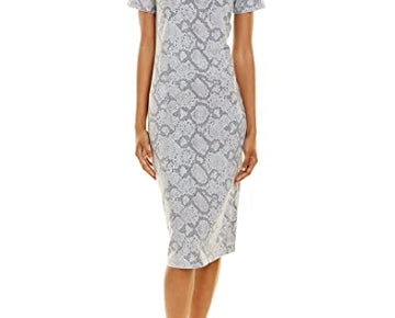 CHASER Womens Quadrablend Bodycon Midi Dress, Size S Grey