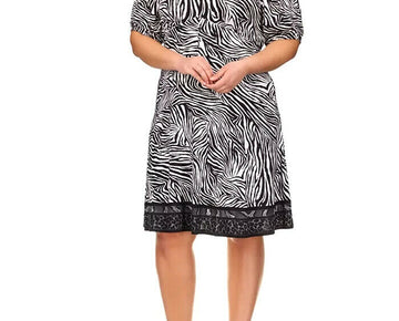 Michael Michael Kors Plus Size Animal Print Dress Black White Size 2X MSRP $125