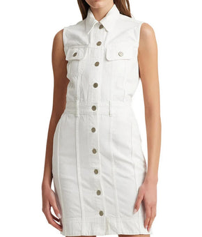 Lauren Ralph Lauren Sleeveless Denim Dress White Wash Size 4 MSRP $165