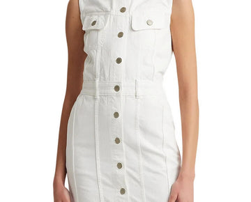Lauren Ralph Lauren Sleeveless Denim Dress White Wash Size 4 MSRP $165