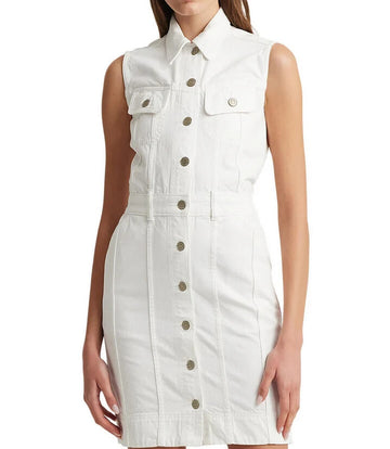 Lauren Ralph Lauren Sleeveless Denim Dress White Wash Size 4 MSRP $165