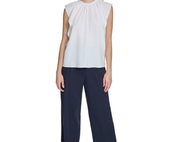 Calvin Klein Women's Cap Sleeve Chiffon Top - Soft White - Size XS $79.50