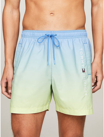Tommy Hilfiger Ombr? Blue Greeen Drawstring 5" Swim Trunks Size XXL MSRP $70
