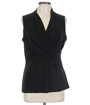 DKNY Women Sleeveless Blouse Size M Sleeveless Black Polyester