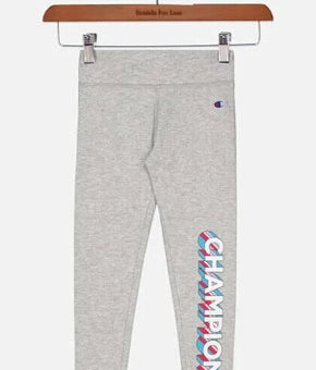 Champion Big Girl Pants Leggings Drop Shadow Champion Oxford Heather Gray Size M