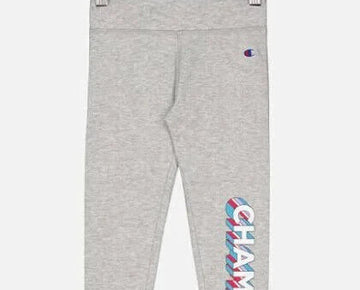 Champion Big Girl Pants Leggings Drop Shadow Champion Oxford Heather Gray Size M