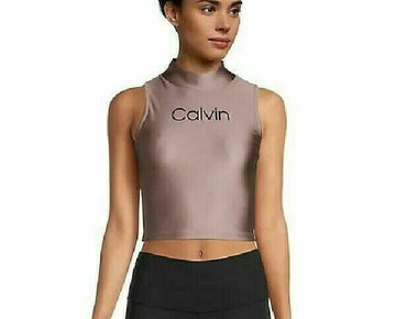 Calvin Klein Performance Womens Top Metallic lilac purple Size L MSRP $50