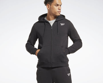 Reebok Identity Fleece Full-Zip Men's Hoodie Size S Black