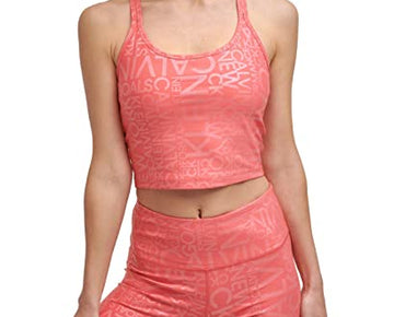 Calvin Klein Performance Women's Printed Strappy-Back Tank Top Size XL Pink