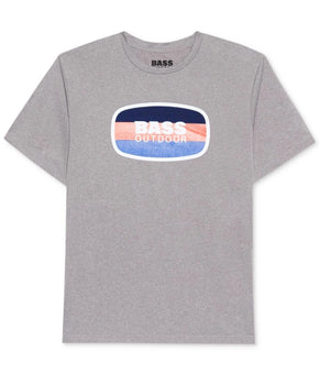 Bass Outdoor Shirt Mens Size M Gray Heather Graphic Short Sleeve Crew Neck