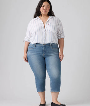 Levi's Trendy Plus Size 24W Blue 311 Shaping Skinny Capri Jeans MSRP $60