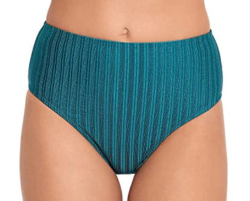 Salt + Cove Womens Swimwear Large Shiny Seersucker High Waist Blue Size L