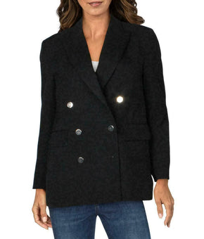 Moussy Vintage Double-Breasted Blazer Women's Wool Jacket Black Size M MSRP $740