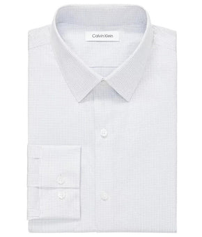 Calvin Klein Extra Slim Fit Dress Shirt Blue Check Size 16/16.5x32/33 MSRP $85