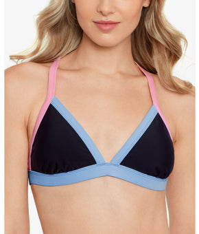 Salt + Cove Juniors' X-Back Triangle Bikini Top, Black, M