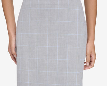 Calvin Klein Women's Plaid Pencil Skirt Gray Size 12 MSRP $79