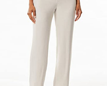 Pebble Stretch Crepe Straight Leg Pants Summer Straw Ivory Size 16