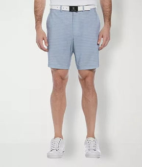 Pga Tour Mens Regular fit Golf Shorts 44 / 8 Inseam Light Grey Plaid Stretch