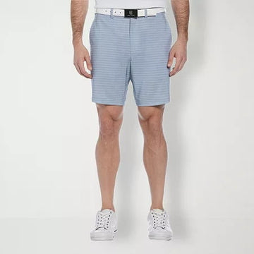 Pga Tour Mens Regular fit Golf Shorts 44 / 8 Inseam Light Grey Plaid Stretch