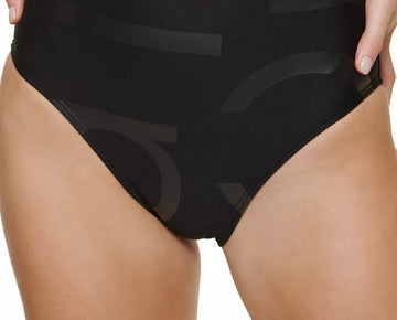 Calvin Klein BLACK High-Waist Logo Bikini Swim Bottom, US Size L Swimwear