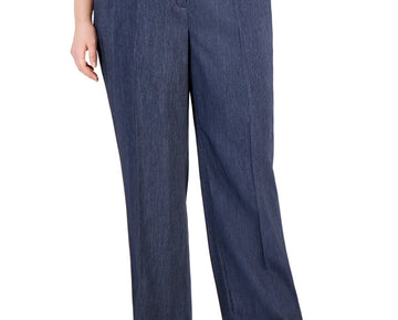 Kasper Plus Size Mid Rise Denim L-Pocket Pants - Navy Denim Size 22W MSRP $99