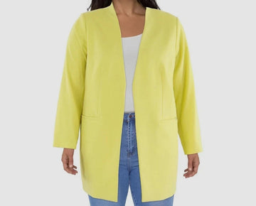 Calvin Klein Women Yellow Open-Front Blazer Jacket Coat Plus Size 20W SALE $169