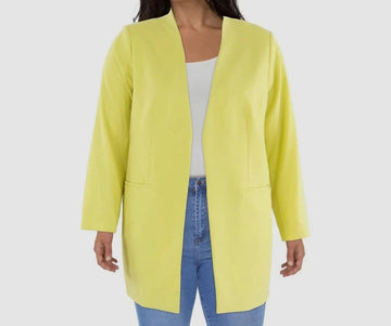 Calvin Klein Women Yellow Open-Front Blazer Jacket Coat Plus Size 20W SALE $169