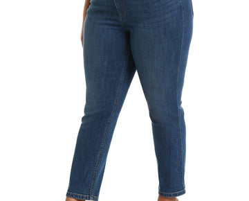 Rafaella Plus Size Modern Fit Straight Leg Ankle Jeans Blue Size 18W