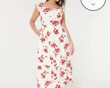 Hollister lace up back midi dress Red Size M